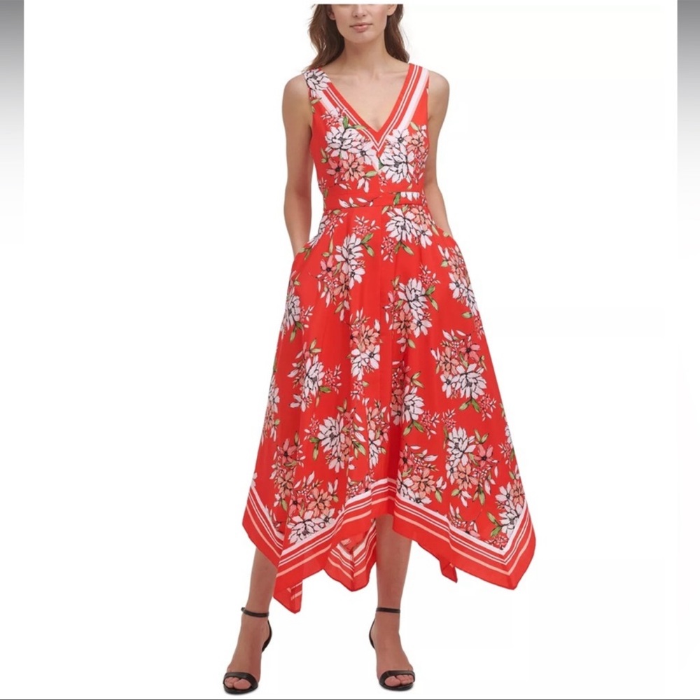 VINCE CAMUTO HANDKERCHIEF HEM DRESS (Sz 2)